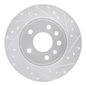 Chevrolet ASTRA Brake Rotor (1) - Rear Right - R1 Concepts - Drilled & Slotted - Silver - `97-`08